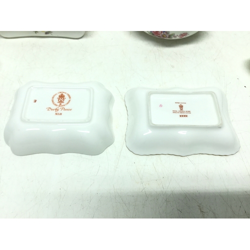 828 - Portmeirion tray and a selection of Royal Crown Derby trinket dishes