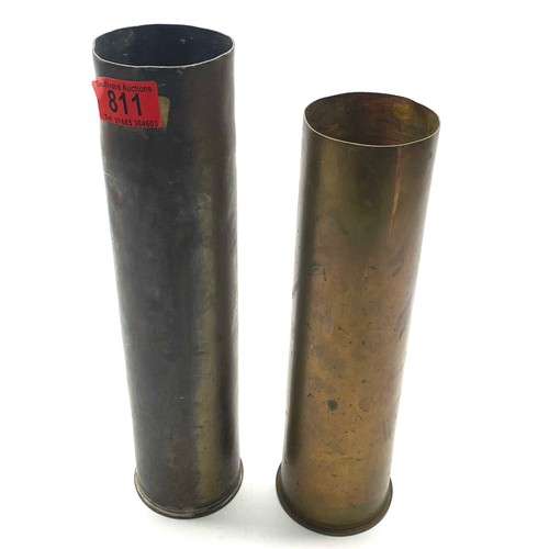 811 - 2 shell casings, including A 1968 13 Pounder and an AM.LOT 75mm