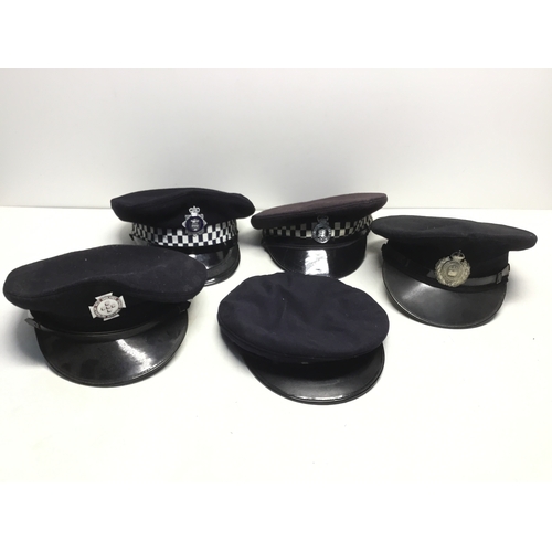 830 - Vintage police caps including Jersey, Newport, Cambridge and West Midlands Ambulance service