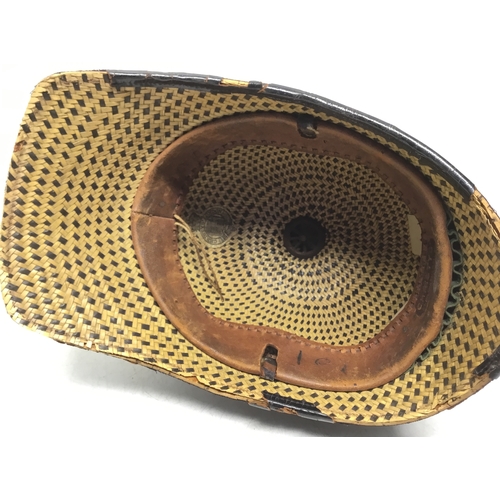 834 - Early Newport Borough police custodian helmet with cork and basket weave interior