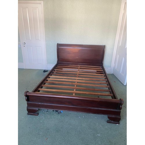 4 - Mahogany double sleigh bed with all fixtures