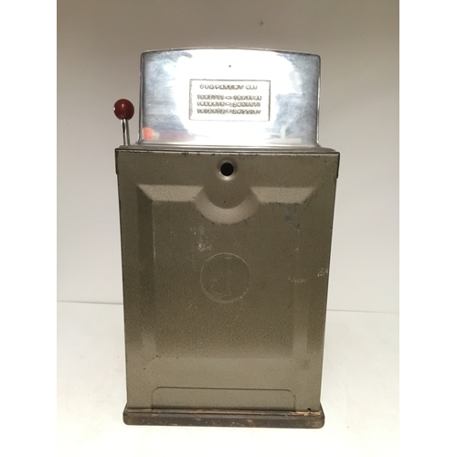 1405B - The Governor one armed bandit by Jennings with slot for 5p and featuring a brass Indian head chief o... 