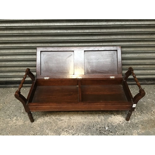 18 - Victorian hall bench with storage 102cm