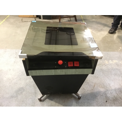 Vintage sit down 2 player arcade machine cabinet with screen and ...