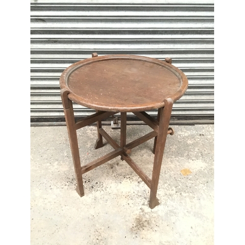 55 - Vintage Revertable card table with Green baize to one side