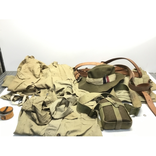 1482E - Collection of WW2 RAF uniforms, water bottles and hats worn during the Burma campaign belonging to F... 