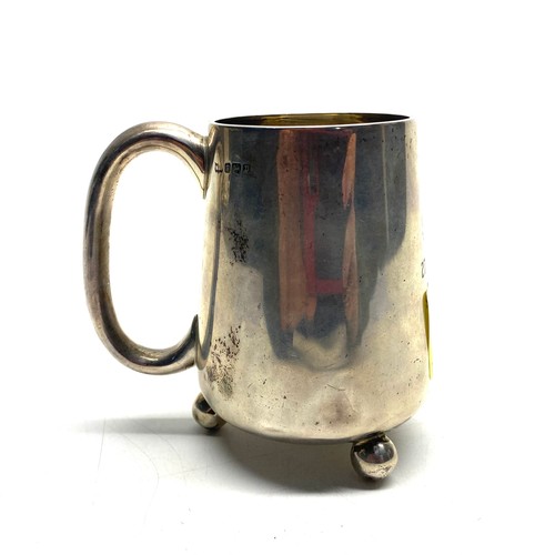 1221 - Sterling silver christening tankard, Hallmarks for Sheiffeild 1907 by Mappin & Webb Ltd, Royal Cutle...