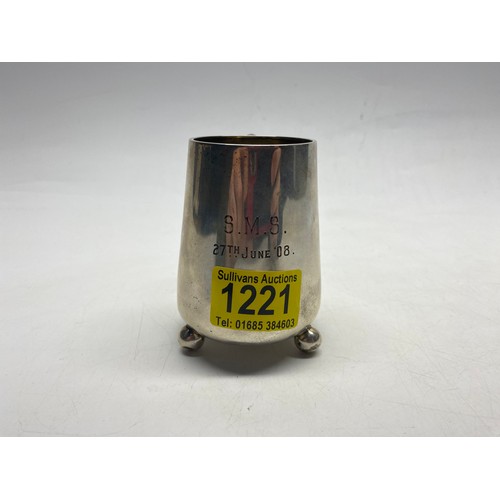 1221 - Sterling silver christening tankard, Hallmarks for Sheiffeild 1907 by Mappin & Webb Ltd, Royal Cutle... 