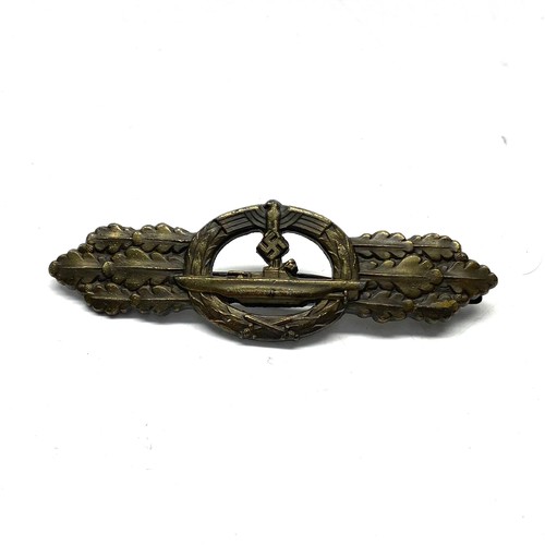 1239 - Kriegsmarine U-Boat Clasp in Bronze By Schwerin Berlin (U-Boot-Frontspange Bronze). &ldquo;Ausf. Schwerin ...