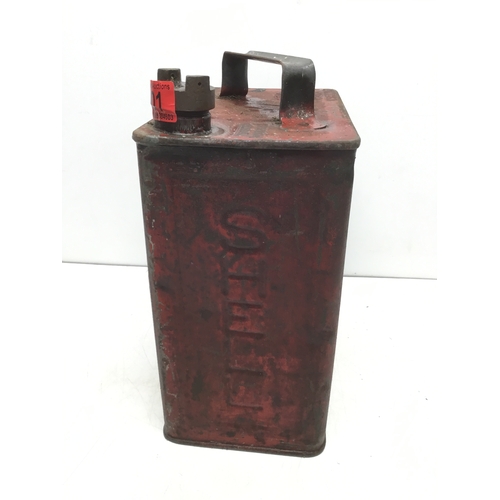 801 - Vintage Shell Motor Spirit metal fuel can
