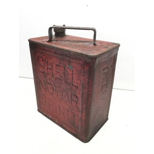 801 - Vintage Shell Motor Spirit metal fuel can