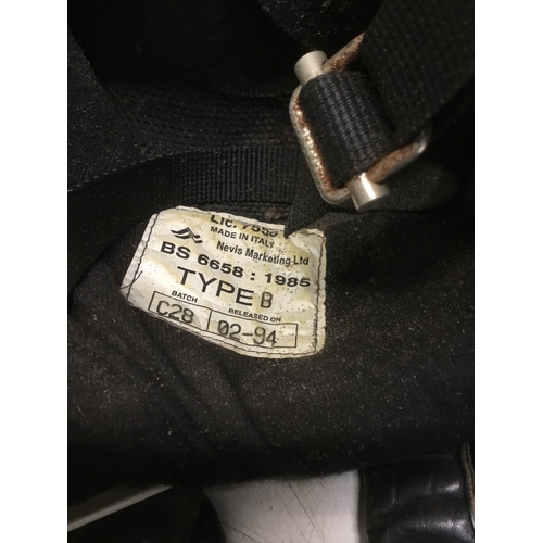 813 - Vintage motorcycle open face helmet size XL and leather gauntlets