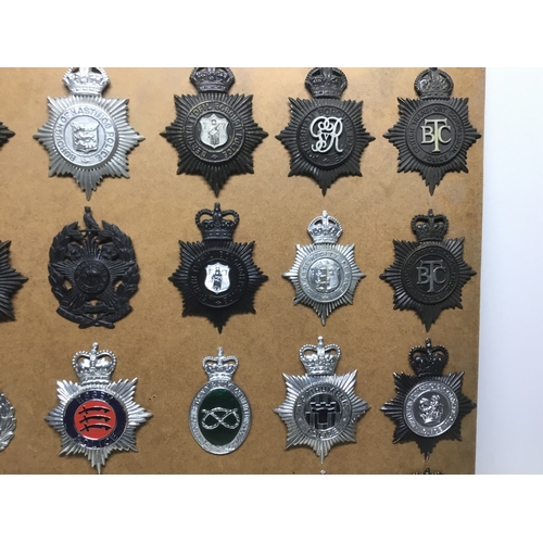 819 - A collection of 35 vintage police helmet badges including Merthyr Tydfil, Bristol and Leeds