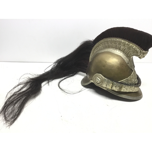 1103 - French WW1 era mounted Gendarmerie brass helmet