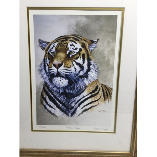 861 - A signed limited edition pair of prints Tiger and Leopard Cub by Stephen Gayford signed to the margi... 