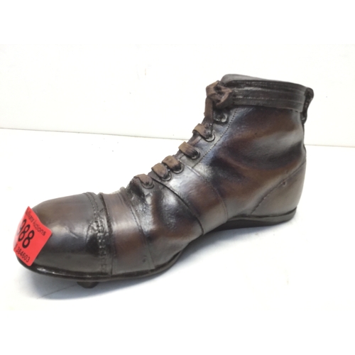 988 - Modern football boot sculpture based on an early 20th century boot 26cm x 13cm