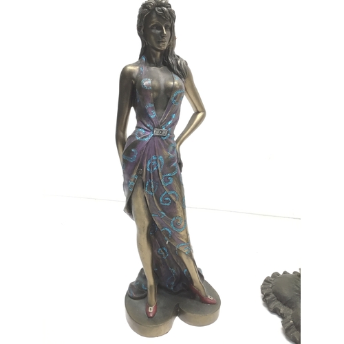 1011 - Three Italian bronzed figures by Veronese largest 30cm