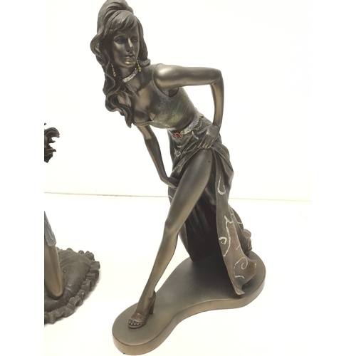 1011 - Three Italian bronzed figures by Veronese largest 30cm