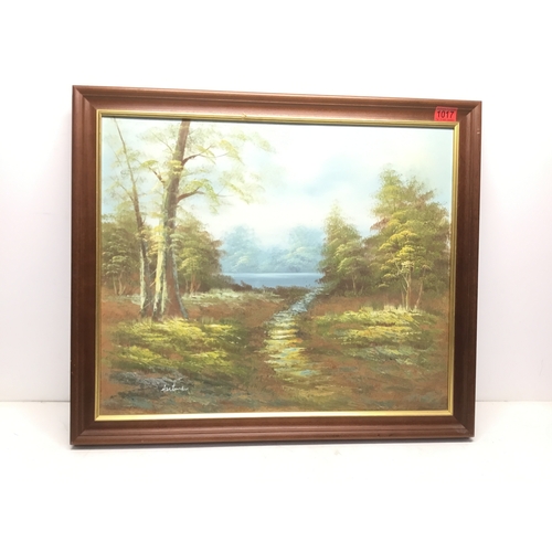 1017 - Oil on canvas country scene signed Hartman 69cm x 59cm