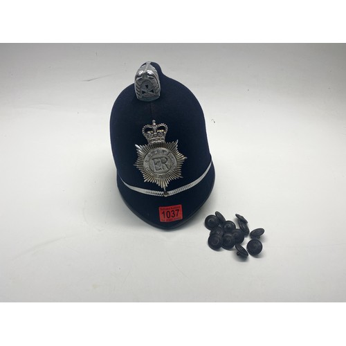 1037 - Gwent Constabulary police helmet and collection of police buttons.