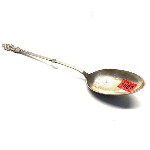 1007 - Tang Danish heavy silver-plated laddel, hallmarks to the rear, circa 1920 40cm long.