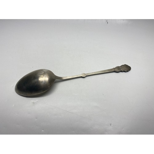 1007 - Tang Danish heavy silver-plated laddel, hallmarks to the rear, circa 1920 40cm long.