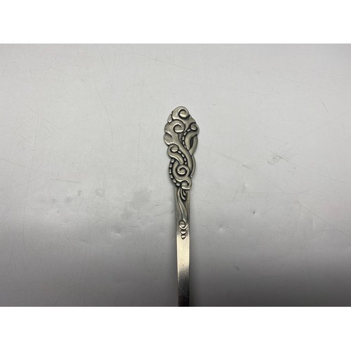 1007 - Tang Danish heavy silver-plated laddel, hallmarks to the rear, circa 1920 40cm long.