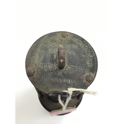 861 - Early Richard Johnson Clapham Morris miners safety lamp