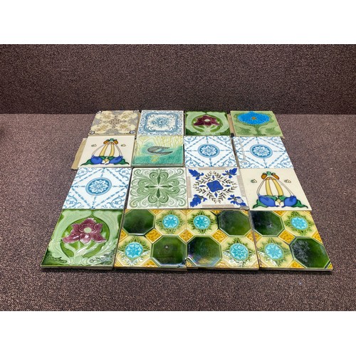 882 - Collection of antique early Victorian decorative and ornate tiles