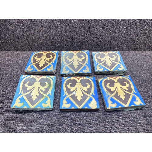 883 - Collection of antique early 1800s George III decorative and ornate tiles