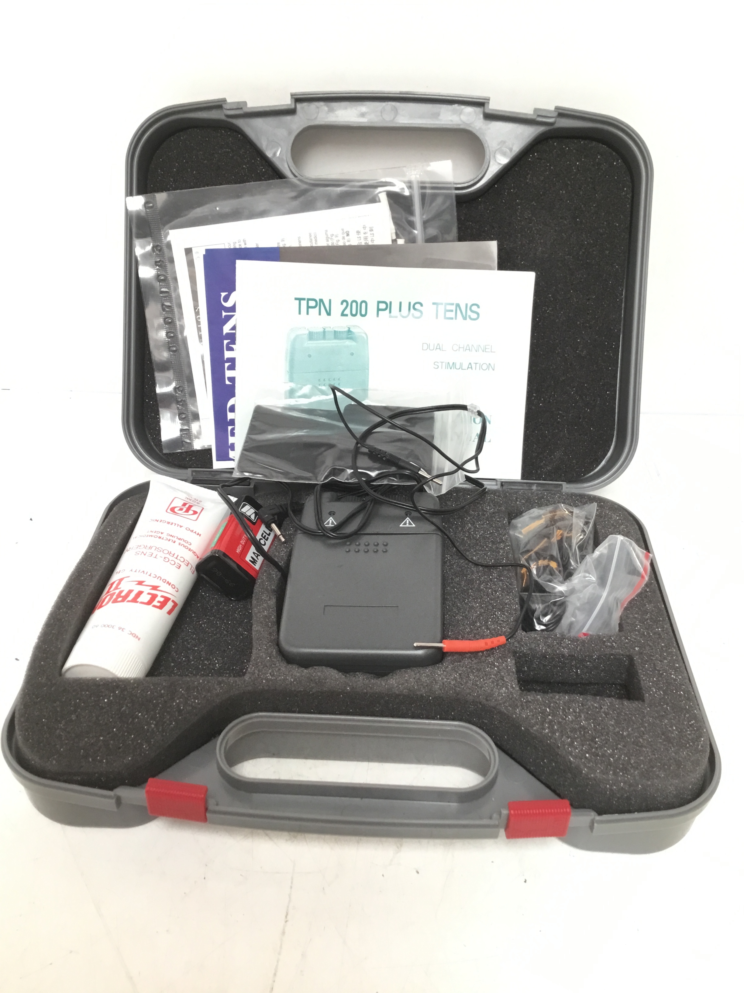 Cased Patterson TPN 200 plus “tens” electrical stimulation set/machine