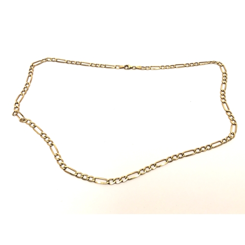 1279 - 9ct gold Italian Figaro necklace 50cm and 5g
