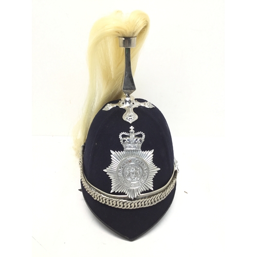 955 - Nottingham mounted police helmet with plumage