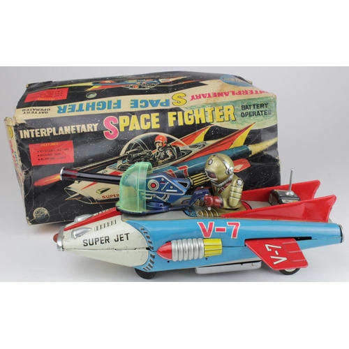 Japanese tinplate Battery Operated Interplanetary Space Fighter