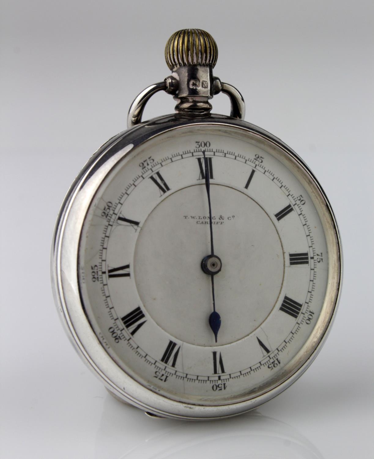 Gents silver open face pocket watch by T.W Long & Co. Cardiff