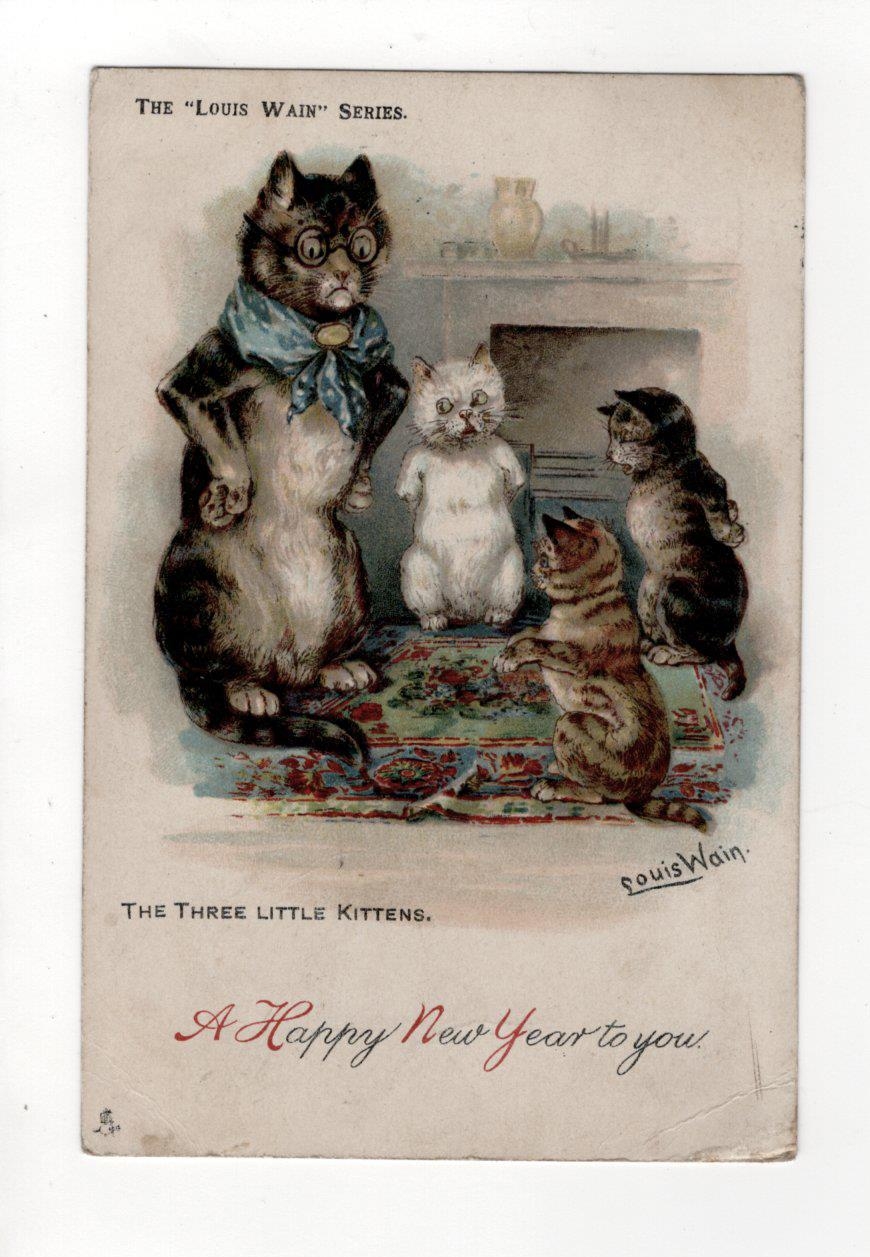 Sold at Auction: Postcard - Christmas Louis Wain Cat Artist signed