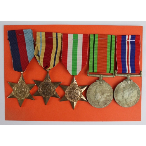 1043 - WW2 group to 225357 A R Hollingdale. 1939-45 Star, Africa Star, Italy Star, Defence & War Medal. (al... 