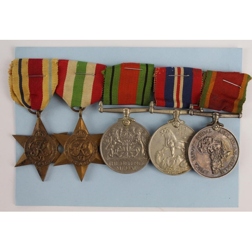 1045 - WW2 group to 329949 J Kruger. Africa Star, Italy Star, Defence & War Medals, Africa Service Medal. W... 