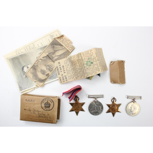 1049 - WW2 group to J Danes of Maesteg, Glamorgan. 1939-45 Star, Italy Star, Defence & War Medals.