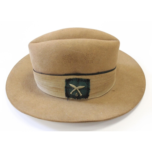 1051 - WW2 Gurkha pillar box hat with makers label size 63/4 dated 1940