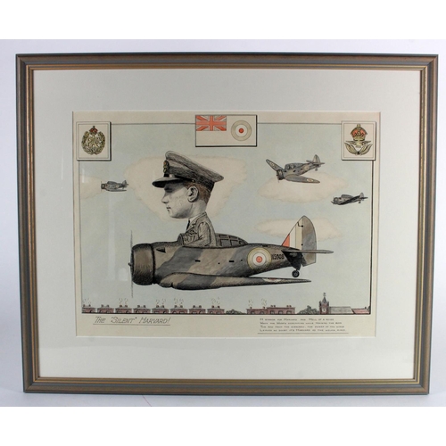 1062 - WW2 RAF interest - a very attractive pen and ink colour caricature 'The 