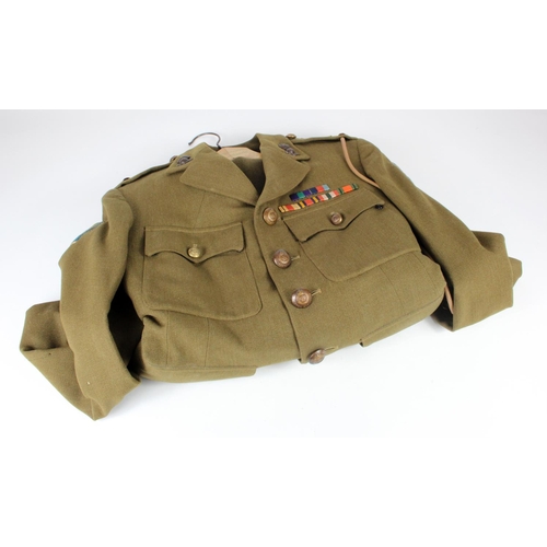 1065 - WW2 Royal Engineers Officers jacket and trousers with braces complete with majors crowns, RE collar ... 