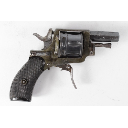 1121 - Belgian pocket revolver circa 1875. Six shot cylinder. Octagonal barrel 1.5