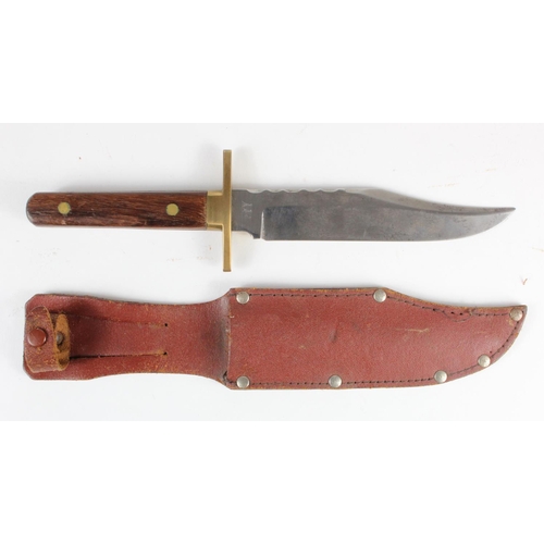 1123 - Bowie Knife by A.Wright & Son Sheffield, very clean, in matched scabbard