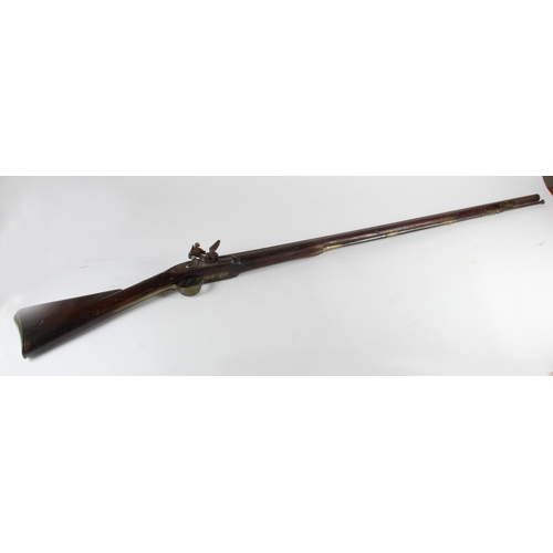 1127 - Brown Bess style Volunteer musket engraved on lock plate Ryan Watson, with 40 inch stepped barrel, e... 