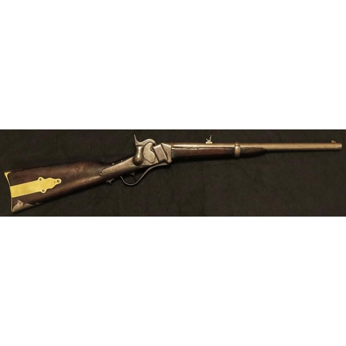 1129 - Carbine: A Sharps Model 1855 British Cavalry Carbine. Calibre .577. Made 1855-57. total quantity of ... 