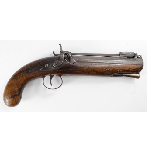 1141 - Fine Victorian overcoat 'Man Stopper' single shot percussion pistol circa 1840. Good back action loc... 