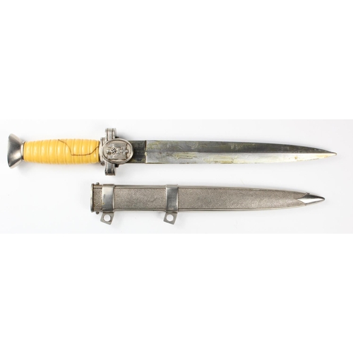 1171 - German Nazi Red Cross Dagger, large split to handle grip.