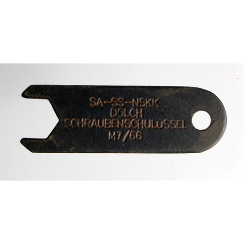 1181 - German SA SS NSKK dagger top nut spanner, maker marked