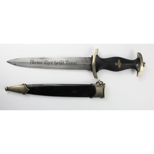 1184 - German SS Dagger Herman Hann maker marked blade, cross guard numbered 2533, Meine Ehre heist Treue m... 